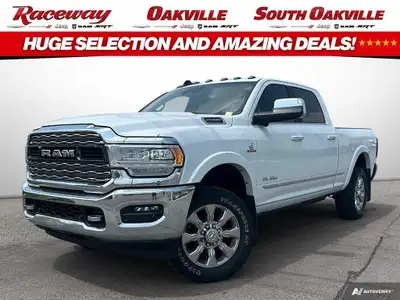 2021 RAM 2500 LIMITED CREW CAB 4X4 Bright White Black Natura Leather Vented Seats 6.7L Cummins Turbo...