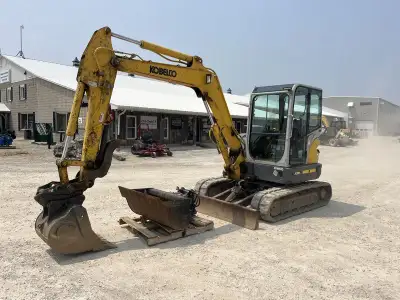 2012 Kobelco SK55 SXR is powered by a 42hp Yanmar diesel engine. Enclosed heated cab and equipped wi...