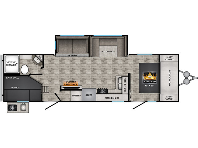  2021 Crossroads RV Volante VL28BH 32.5FT BIG SLIDE REAR BUNKS,  in Travel Trailers & Campers in Winnipeg - Image 2