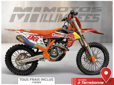 KTM 250 SX-F 2022 Orange 48 km au compteur. Motos Illimitées Terrebonne. Prix de vente inclus les fr...