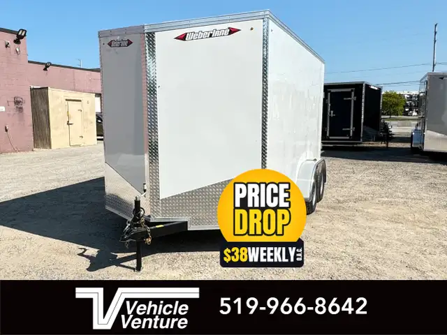 2025 WEBERLANE 7X14 CONTRACTOR  12" EX HT RAMP WHITE $38/WK OAC in Cargo & Utility Trailers in Oakville / Halton Region - Image 2