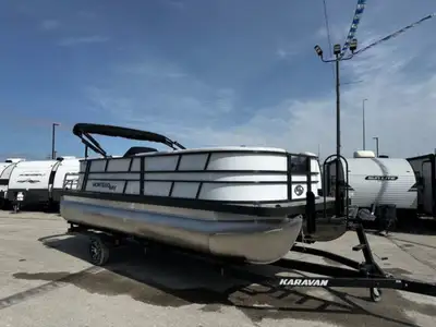 INCLUDES BOAT - MOTOR - TRAILER 2025 Montego Bay 8520 Deluxe Cruising Pontoon Boat. Visit us today a...