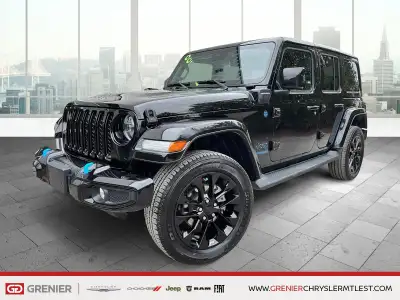 2021 JEEP WRANGLER UNLIMATED 4XE SAHARA* HIGH ALTITUDE* PHEV* 4X4* TOIT RIGIDE 3 SECTIONS* ROUES DE...