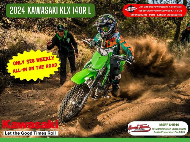 2024 KAWASAKI KLX 140R L - Only $28 Weekly, All-in in Dirt Bikes & Motocross in Fredericton