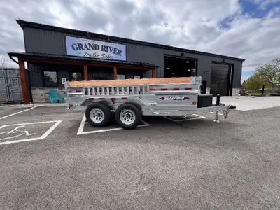 Grand River Trailer Sales Dump trailer, cargo trailer Galvanized dump trailer 6x12 5TON with ramps a...