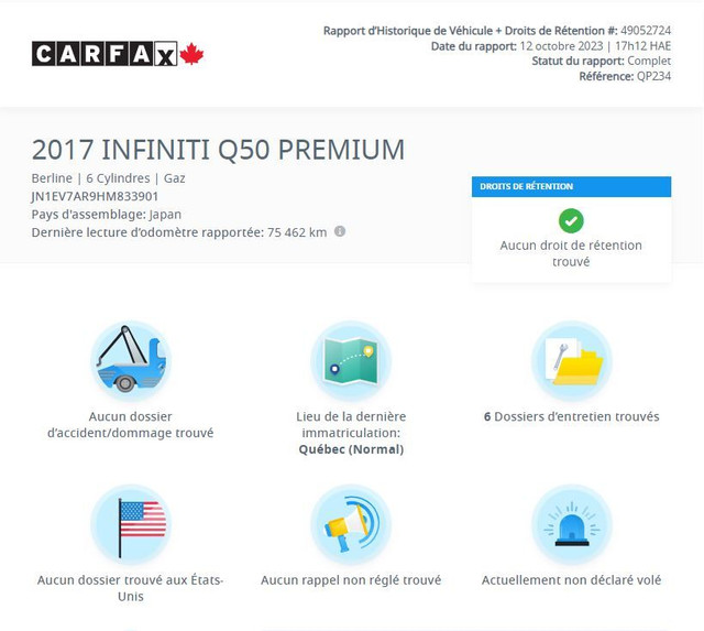 2017 Infiniti Q50 3.0t AWD | CUIR | TOIT | CAMÉRA | DÉMARREUR 3. in Cars & Trucks in Laval / North Shore - Image 2