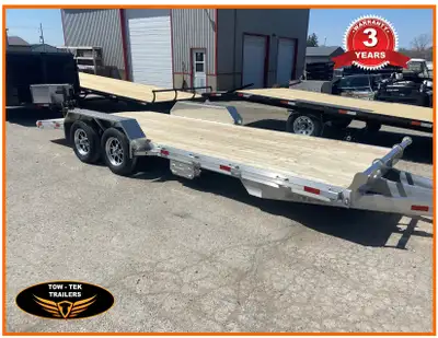 For sale are Tow Tek Trailers 7 x 20 All Aluminum, Hideaway aluminum ramps, premium spruce deck, and...