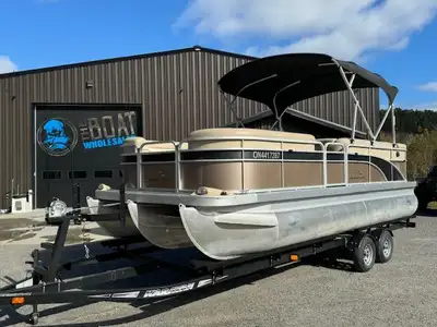 JUST OVER 200 HOURS TOTAL! TOP OF THE LINE MANUFACTURER BENNINGTON PONTOON PAIRED WITH THE BEST MARI...
