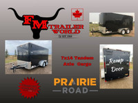 2023 Prairie Road 7x14 Cargo Trailer Tandem Black Ramp Door 2x35