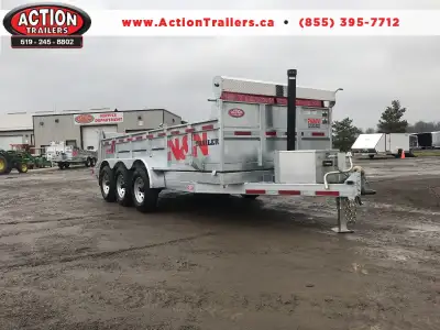 NEW CANADIAN BUILT N&N 21K Galvanized Hydraulic dump 7” x 16” triple axle trailer – on special ( The...