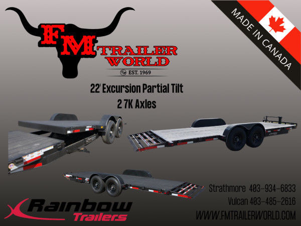 2025 Rainbow Trailers 22ft Excursion Partial Tilt Trailer 2x7000 in Cargo & Utility Trailers in Calgary