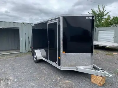- 2022 Polaris Enclosed Cargo Trailer - 6x12 - recessed flip-up motorcycle wheel chock - $10860