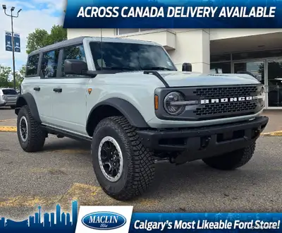 This brand new CACTUS GREY 2024 FORD BRONCO BADLANDS is powered by a 2.7L V6 ECOBOOST ENGINE THAT'S...