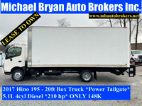 2017 HINO 195 - 20FT BOX TRUCK W/ TAILGATE *NEW REDUCED PRICE*