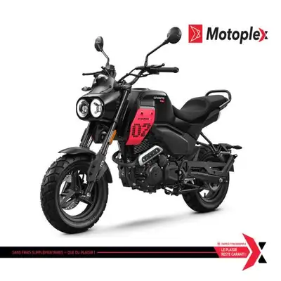 Motoplex Mirabel PAPIO CL Garantie 5 ans Groupe Motopropulseur. Nouveau design de moto rétro-scrambl...