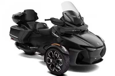 NEW 2024 Can-Am RT in carbon black/platinum. This 2-up touring model features the Rotax 1330 ACE eng...