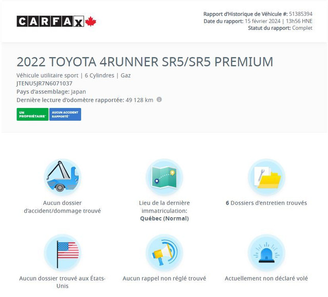 2022 Toyota 4Runner SR5 4X4 | TOIT | CUIR | 8 PNEUS | PPF | +++  in Cars & Trucks in Laval / North Shore - Image 2