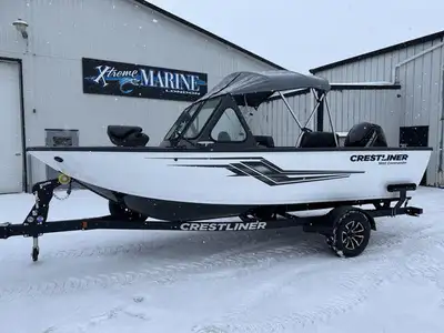 2025 Crestliner 1850 Commander Powered With Mercury 115exlpt Gun Metal Base/Bright White Accent/Gray...