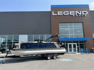 Check out our 2023 E-Series 25 Dual Lounge EXT (Blue) powered by a Mercury 115 ELPT 4S. This is a Sp...