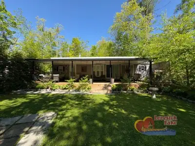 2019 Kropf Park Model ( Very Private Site ) 2 bedroom , 2 bathroom 45 x 10 Deck with railing and ski...