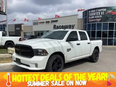 2023 RAM 1500 CLASSIC EXPRESS CREW CAB 4X4 Bright White Black Cloth Front Bucket Seats 40/20/40 Spli...