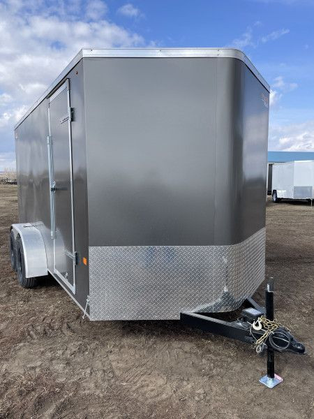2026 Prairie Road 7'x16' Cargo Trailer Tandem Charcoal Barn Door in Cargo & Utility Trailers in Calgary - Image 2