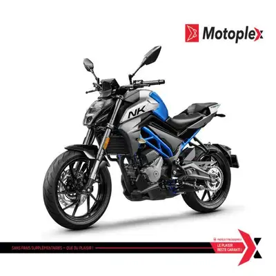Motoplex Mirabel 300NK Garantie 5 ans Groupe Motopropulseur. La 300NK est une moto légère et agile p...