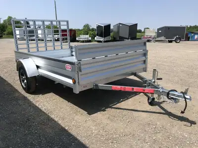 CANADIAN-MADE 6' X 10' GALVANIZED UTILITY TRAILER WITH EXPANDABLE FRONT LOADING RETENTION GATE AND R...