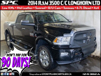  2014 Ram 3500 Longhorn Ltd - Low KMS, Htd Leather, Sunroof