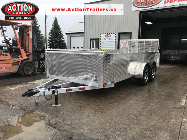 80" 'x16' ALUMINUM UTILITY TRAILER WITH HIGHER SIDES UPGRADE in Cargo & Utility Trailers in London - Image 2