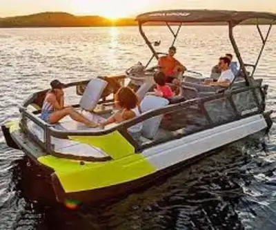 2 left in stock 230hpClearance sale on all instock switch pontoon.Bay Marinein.Selling Fun For Over...