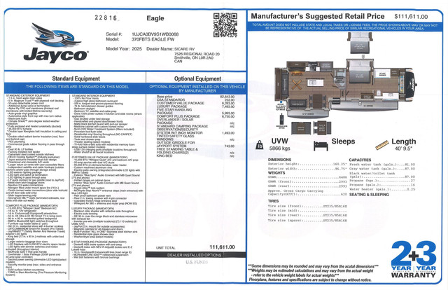 2025 JAYCO EAGLE 370FBTS in Travel Trailers & Campers in Hamilton - Image 3