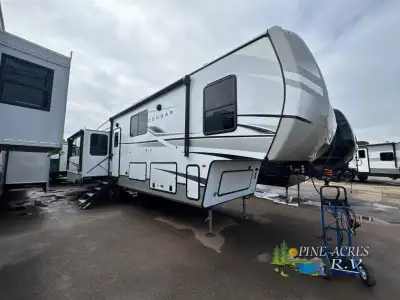 Keystone Cougar fifth wheel 360MBI highlights: Middle Den/Bonus Room Loft Area Kitchen Island Theate...