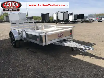 HOMEOWNERS SPACE-SAVER SERIES 5 X 10 ALUMINUM UTILITY TRAILER WITH SOLID ALUMINUM SIDES AND REMOVABL...