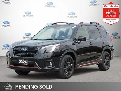New Price! Odometer is 10052 kilometers below market average! Black 2024 Subaru Forester Sport AWD L...