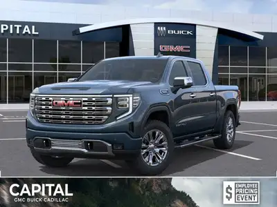 This 2025 GMC Sierra Denali 1500 in Downpour Metallic is equipped with 4WD and Gas V8 5.3L/325 engin...