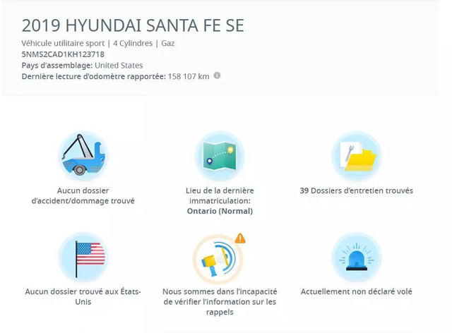 2019 HYUNDAI Santa Fe Essential in Cars & Trucks in City of Montréal - Image 3