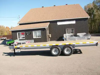 REMORQUE PLATE-FORME DECK OVER 8.6'''X 20' 2 ESSIEUX 7000LB.SUSPENSION SLIPPER HD FLAT BAR SUR COTE...