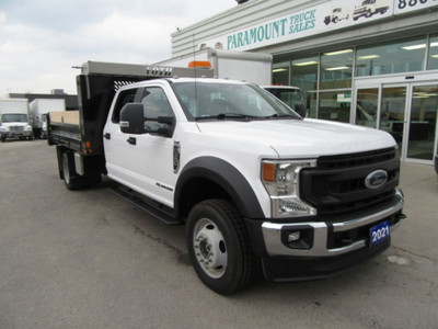  2021 Ford F-550 DIESEL CREW 4X4 WITH 12 FT STEEL DUMP/ 5 IN STO