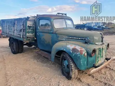 Vintage FORD 2 Ton Flat Deck Grain Truck PROJECT V8 flathead Manual transmission 2 speed axle Wood b...