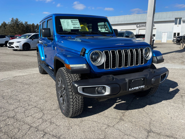 2024 Jeep WRANGLER 4-Door SAHARA Hot Hydro Blue with Black Leath in Cars & Trucks in Sarnia