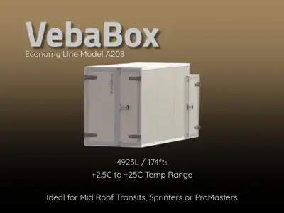 VebaBox Economy Line Model A208 Modular Cooler Box Rear and Side door cooler 4925L / 174ft3 -2.5C to...
