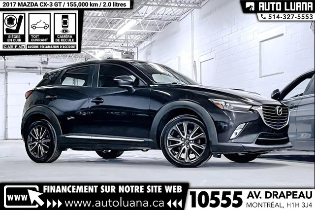 2017 MAZDA CX-3 GT AWD SIEGE CUIR/CAMERA/HUD/KEYLESS/MAGS 18" in Cars & Trucks in City of Montréal