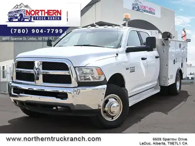 WAS: $52900 NOW: $49900 plus taxes and licensing fees2016 RAM 3500 4X4 SERVICE / UTILITY TRUCK CREW...