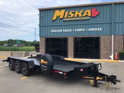 Hydraulic Drop Deck Float Trailer By Miska Trailers - Made in Canada Easy to Load, 10 Ton Models sta...