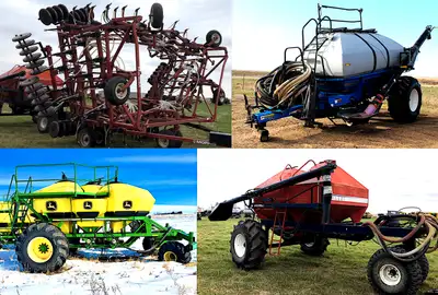 Salvage units: John Deere JD 1900/1910 air carts; 1820, 1830 & 1835 drills. Bourgault 180, 2155, 322...