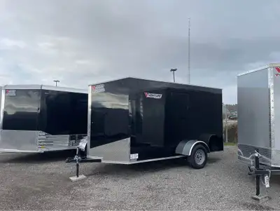 New 2024 6x12 Enclosed Trailer -One in stock, stock#2803 -Rear Ramp -6'6" interior height -Smooth Bl...