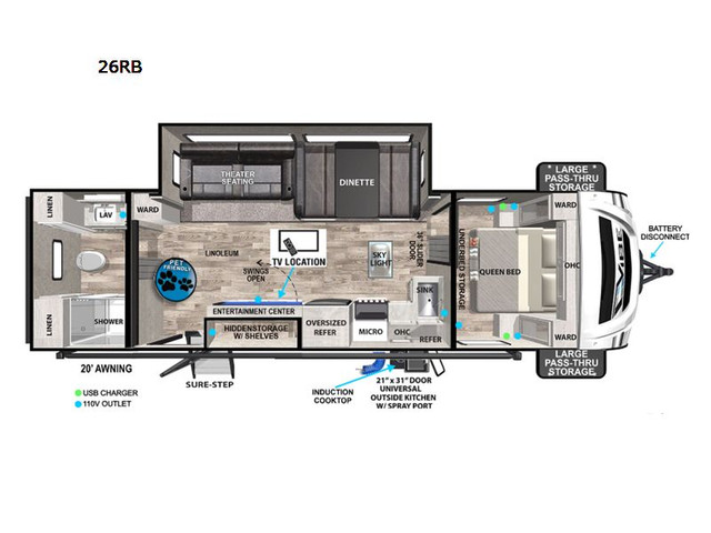 2023 Forest River RV Vibe 26RB in Travel Trailers & Campers in Truro - Image 2
