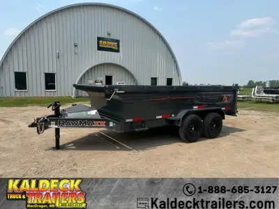 2025 RawMaxx 83in. x 14in. GDX Knight Dump Trailer 14K - (2) 7000# Spring Axles with Electric Brakes...