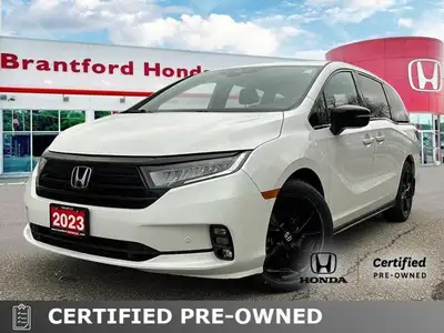 This 2023 Honda Odyssey Black Edition boasts a luxurious Platinum White Pearl exterior and a strikin...
